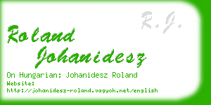 roland johanidesz business card